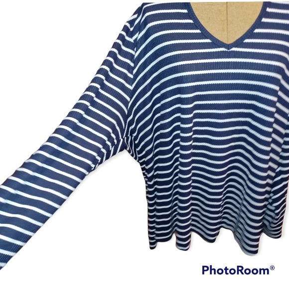 LANE BRYANT Swing Tunic Shirt Navy White Stripe 22/24 - Picture 3 of 7